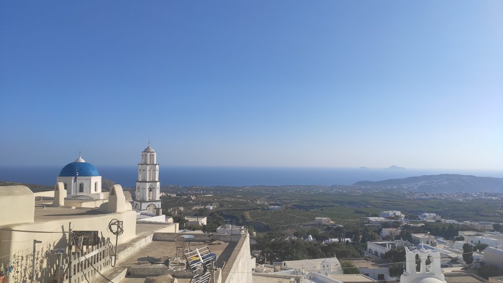 Santorin Vue depuis Pyrgos - Santorin