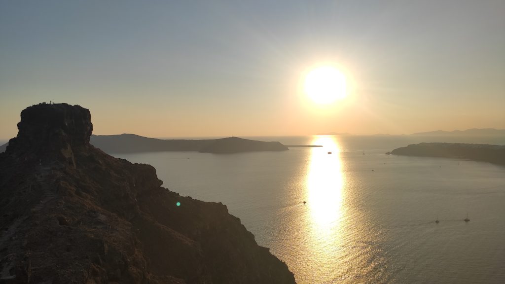 Santorin Coucher de soleil - Skaros Rock