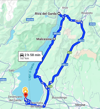 Lac de Garde itineraire Macesine, Riva del Garde