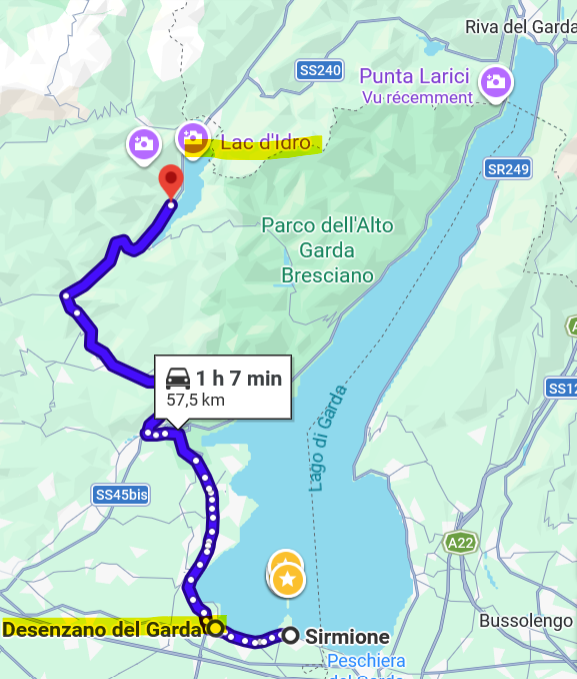Lac de Garde itinéraire initial desenzano, lac idro