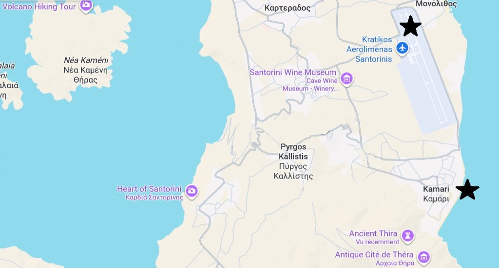 Santorin kamari et aéroport