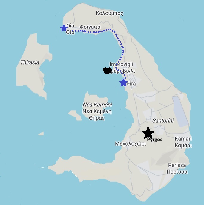 Santorin randonnée fira oia